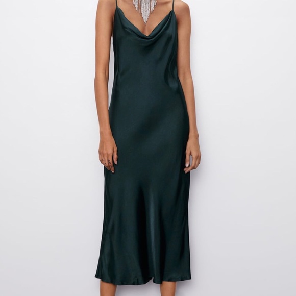 midi slip dress zara